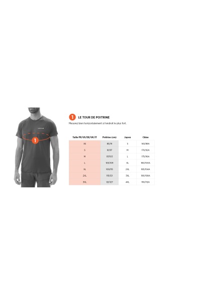Lafuma Men's Top Size Guide
